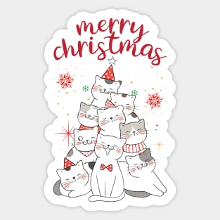 Merry Christmas Cat Tree Sticker